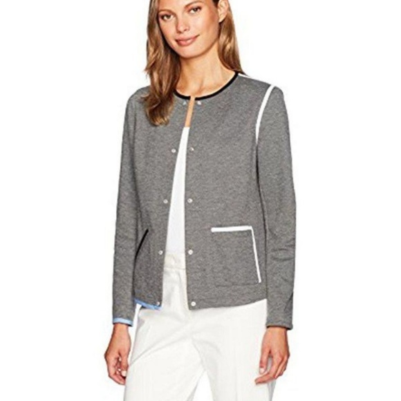 NWT Anne Klein ~ Gray Snap Button Jacket ~ Size 8 - Picture 3 of 3